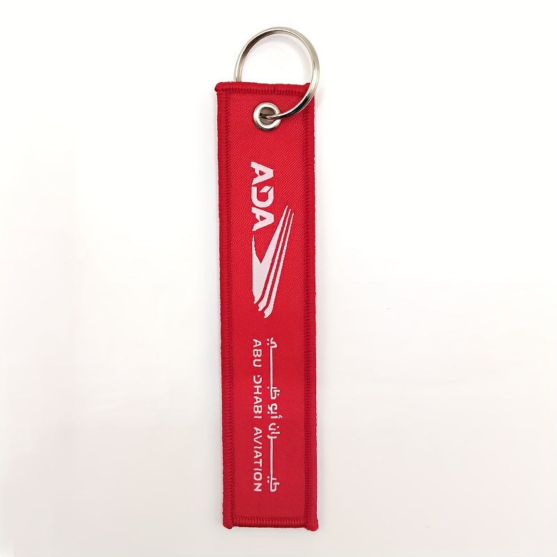 Letter Embroidery Woven Label Key Chain Pendant Backpack Hanging Key Chain