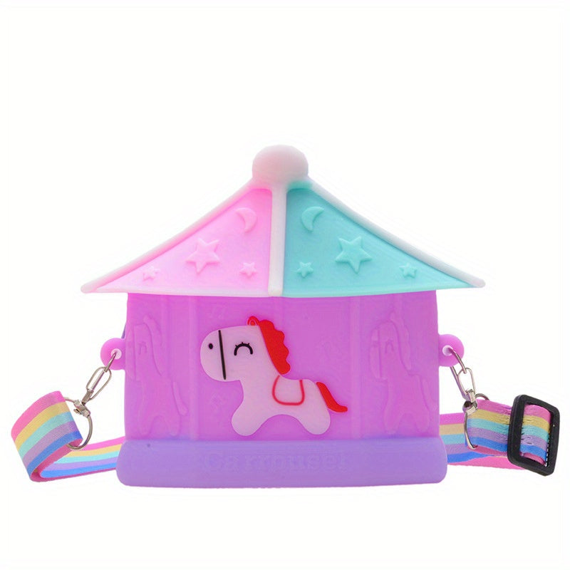 Kids Silicone Coin Purse House Shape Shoulder Bag