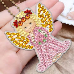 Double Sided Diamond Angel Crystal Keychain Kit