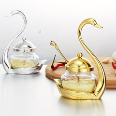Swan Sugar Bowl Seasoning Jar Salt Shaker Hotel Restaurant Props