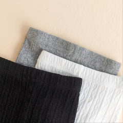 Baby Girls Thick Knit Leggings Socks Solid Cotton Pantyhose