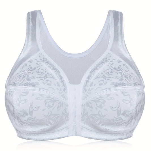 Front Closure Full Coverage Jacquard Bra