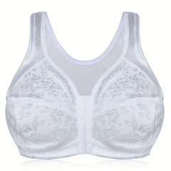 Front Closure Full Coverage Jacquard Bra