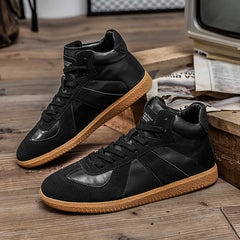 EXSHERO Men's Leather Skate Shoes Casual Sneakers