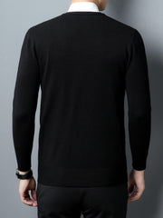 Men's Warm Winter V Neck Slim Knitted Pullover Sweater