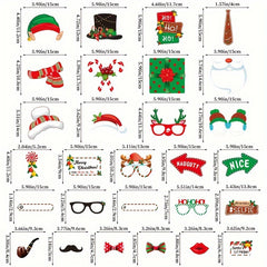 28pcs Christmas Photo Props Family Gathering Party Decoration