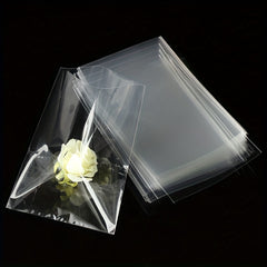 200pcs Clear Cellophane Bags with Twist Ropes for Gift Candy Dessert Bakery