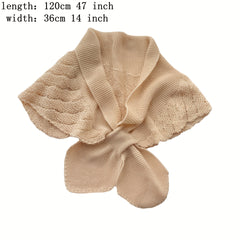 Ruffle Shawl Knitted Warm Cape Women Coldproof Scarf Cloak Cardigan