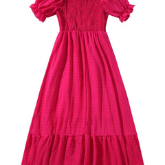 Off Shoulder Boho Smocked Beach Dress for Women