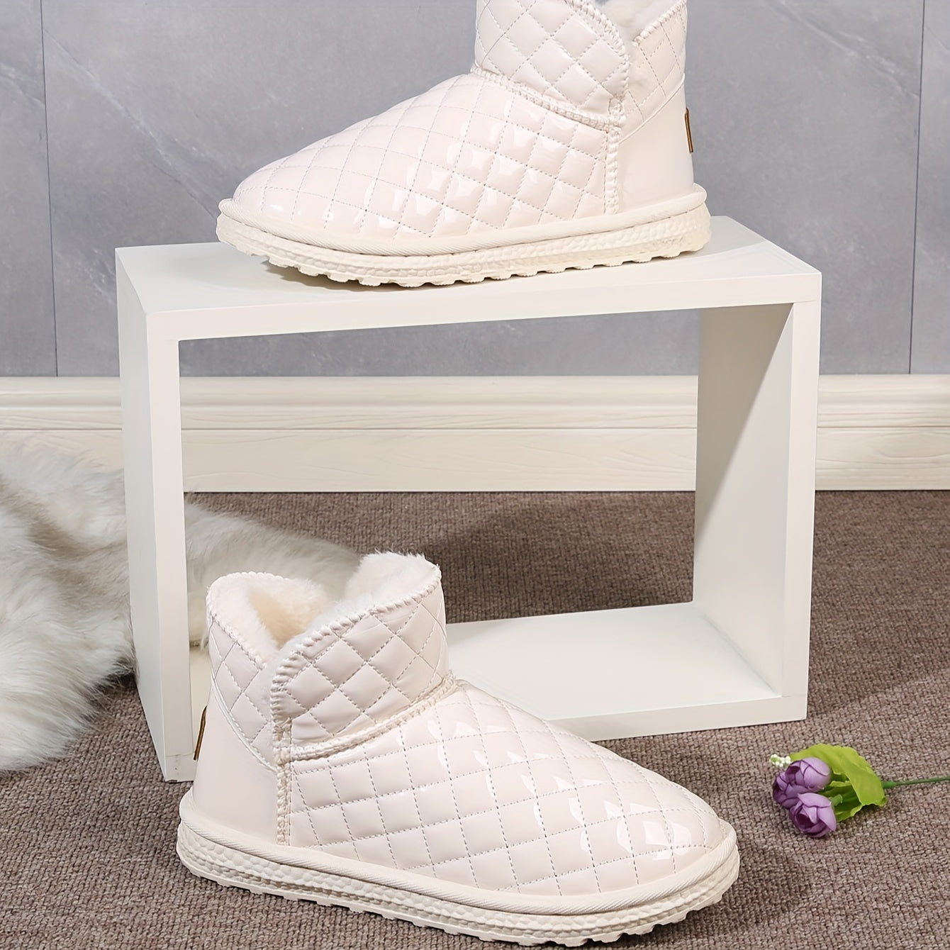 Non-slip Thickened Medium Tube Snow Boots Comfortable Solid Warm Shoes