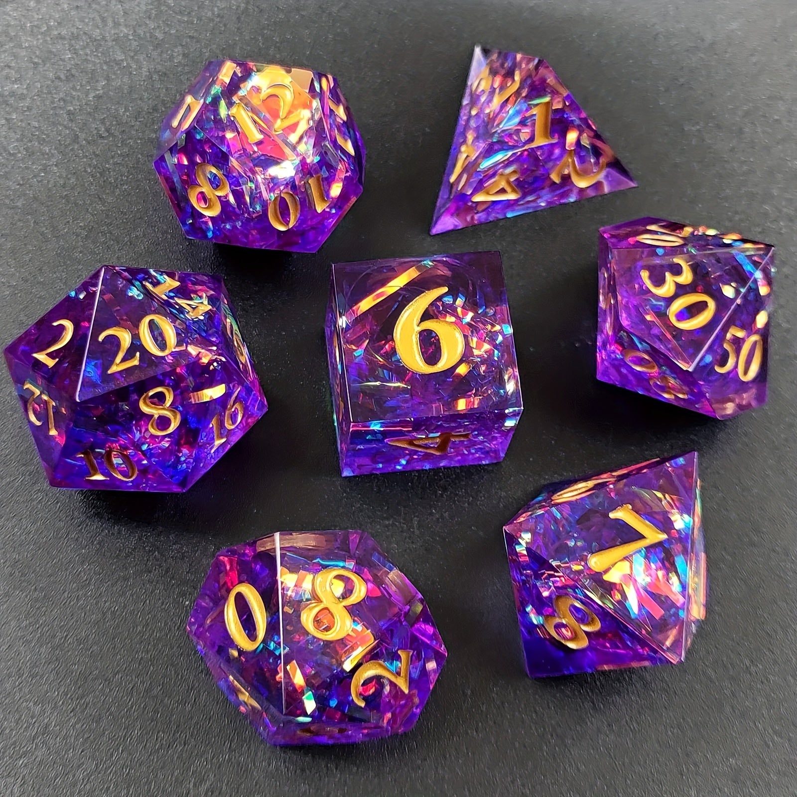 Resin Colored Stripes Dice Multifaceted Game Dice