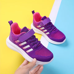 Breathable Woven Sneakers For Girls Lightweight Anti Slip Low Top Sneakers