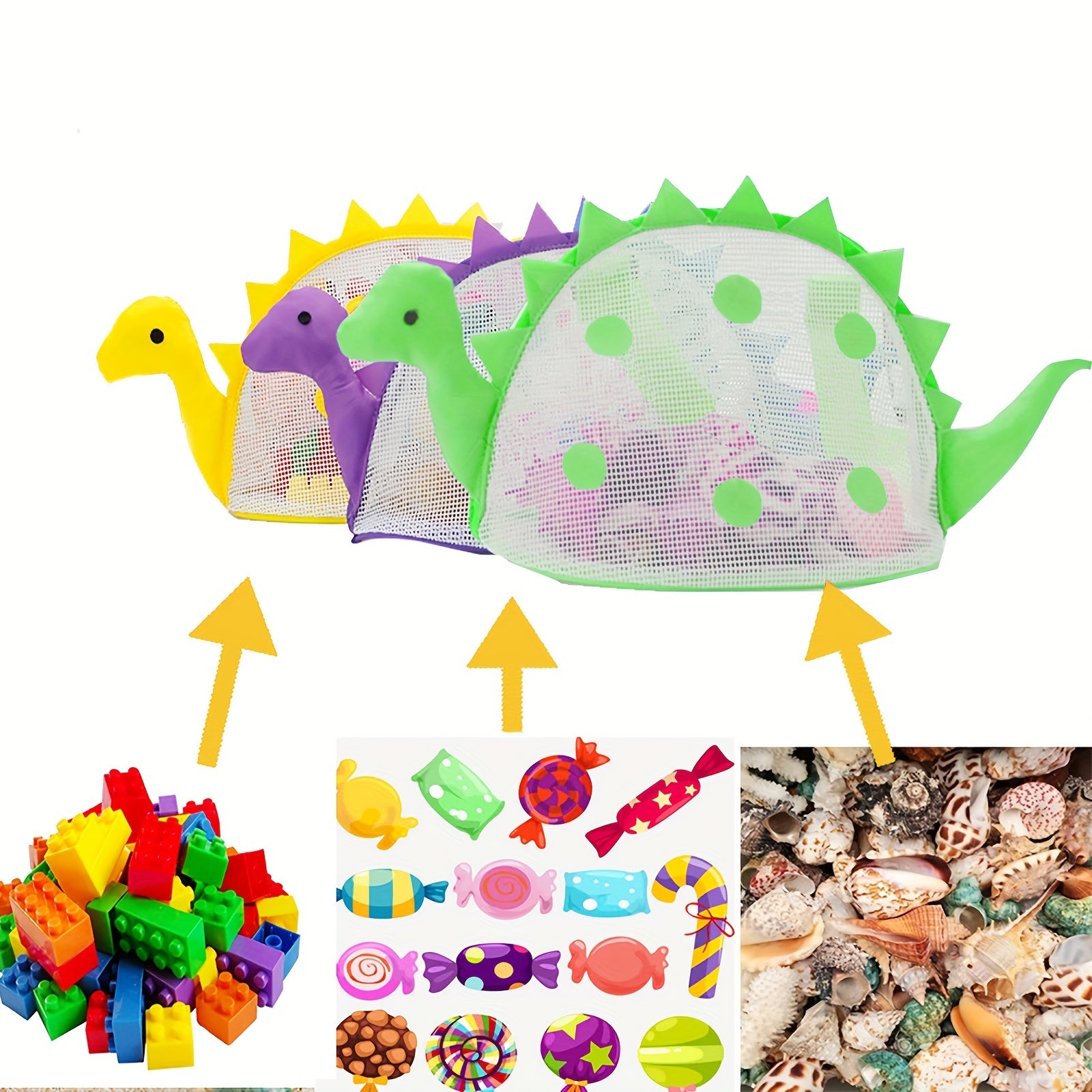 Kids Turtle Beach Toy Bag with Zipper, Seashell Collection Handbag