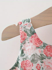 Baby Girls Floral Bowknot Sleeveless Dress Princess Dresses Soft Comfortable