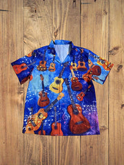 Flamingo Cowboy All Over Print Men's Casual Hawaiian Shirt