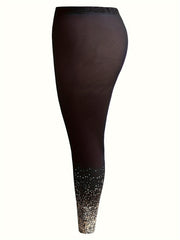 Plus Dot Print High Rise Skinny Leggings