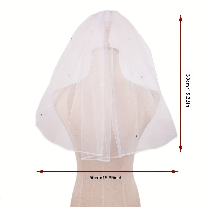 Bridal Veil with Faux Pearl Small Veil Hair Accessories