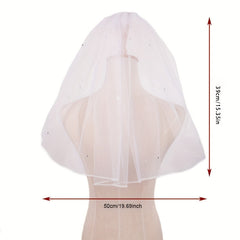 Bridal Veil with Faux Pearl Small Veil Hair Accessories