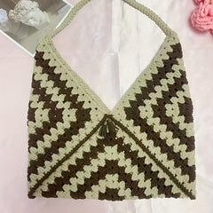 Woolen Crochet Bento Bag Crossbody Large Capacity Shoulder Bag