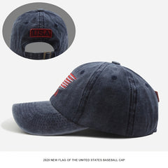 Washed Vintage American Flag Baseball Cap Men's Hat