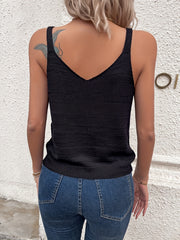 Sleeveless Knitted Tank Top Casual Women's Clothing