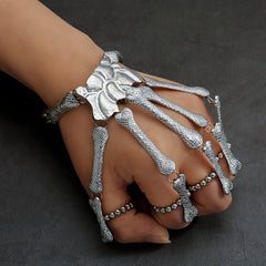 Punk Skull Hand Bone Bangle Bracelet