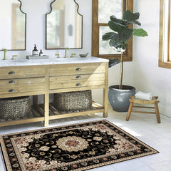 Boho Floral Waterproof Rug for Living Room Entry Outdoor