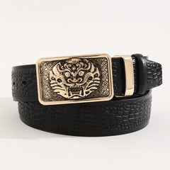 Men's Lion Pattern Buckle Belt For Father's