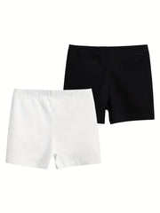 2pcs Toddler Girls Biker Shorts Safety Shorts Leggings Under Skirt Dress