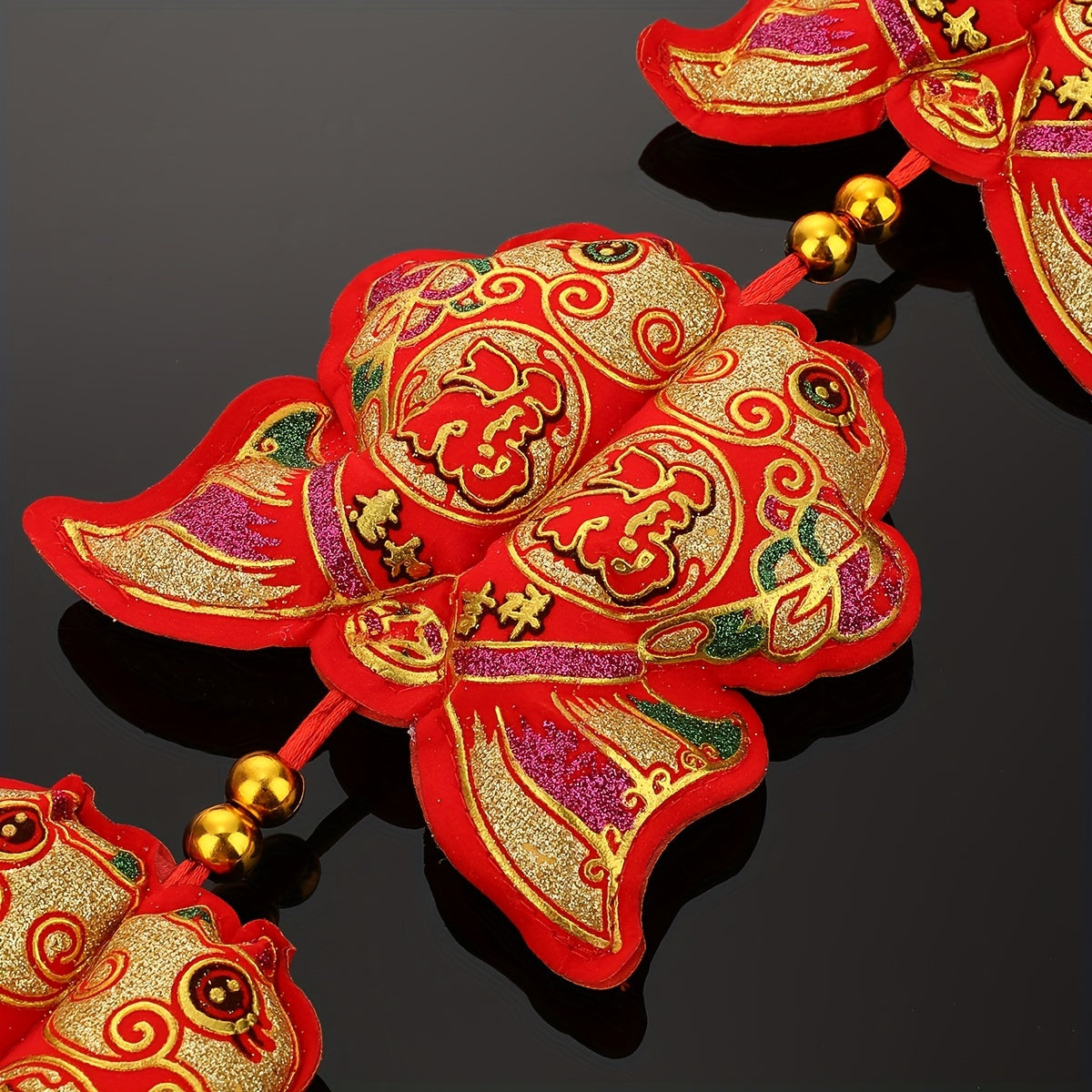 Chinese Year Lucky Ornament Bag with Tassel Couplet