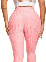 Honeycomb Yoga Leggings Seersucker Fabric Fitness Gym Pants Women's Activewear