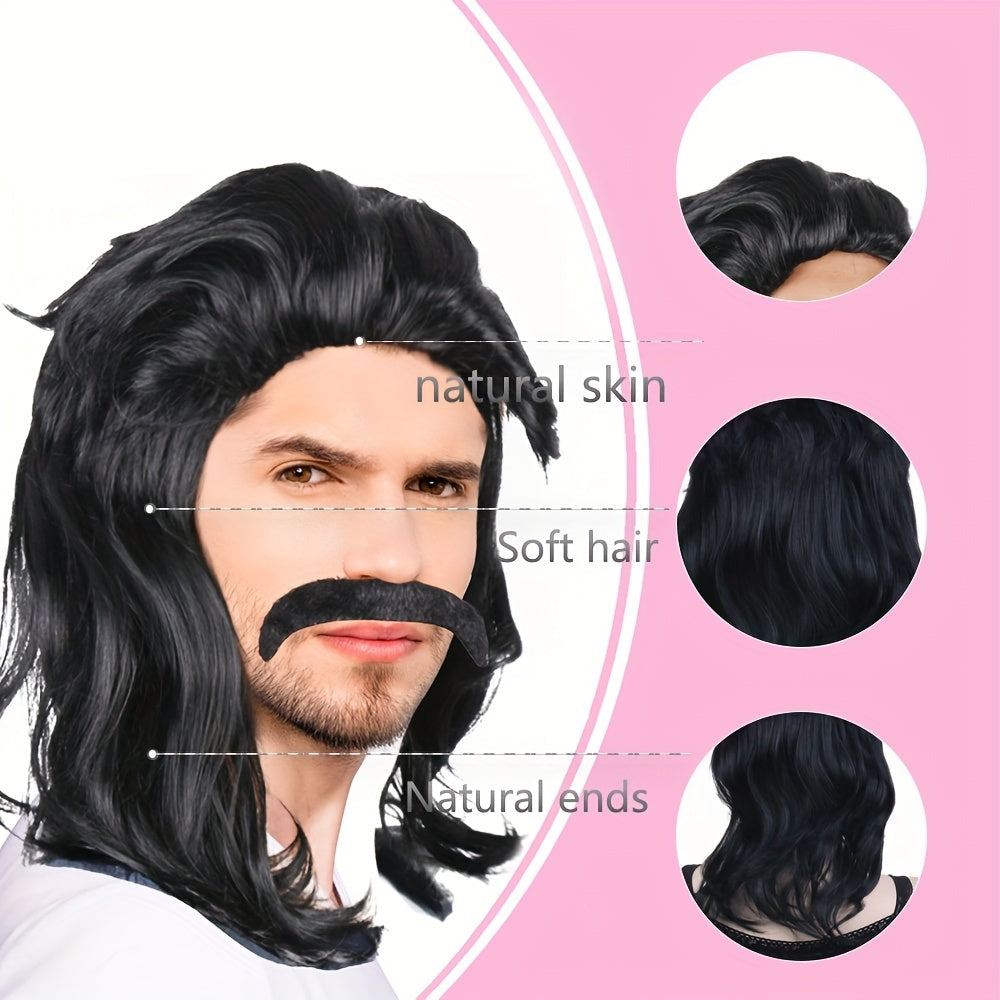 European American Men's Dress Up Wig 40 64 Cm Chemical Fiber Wig