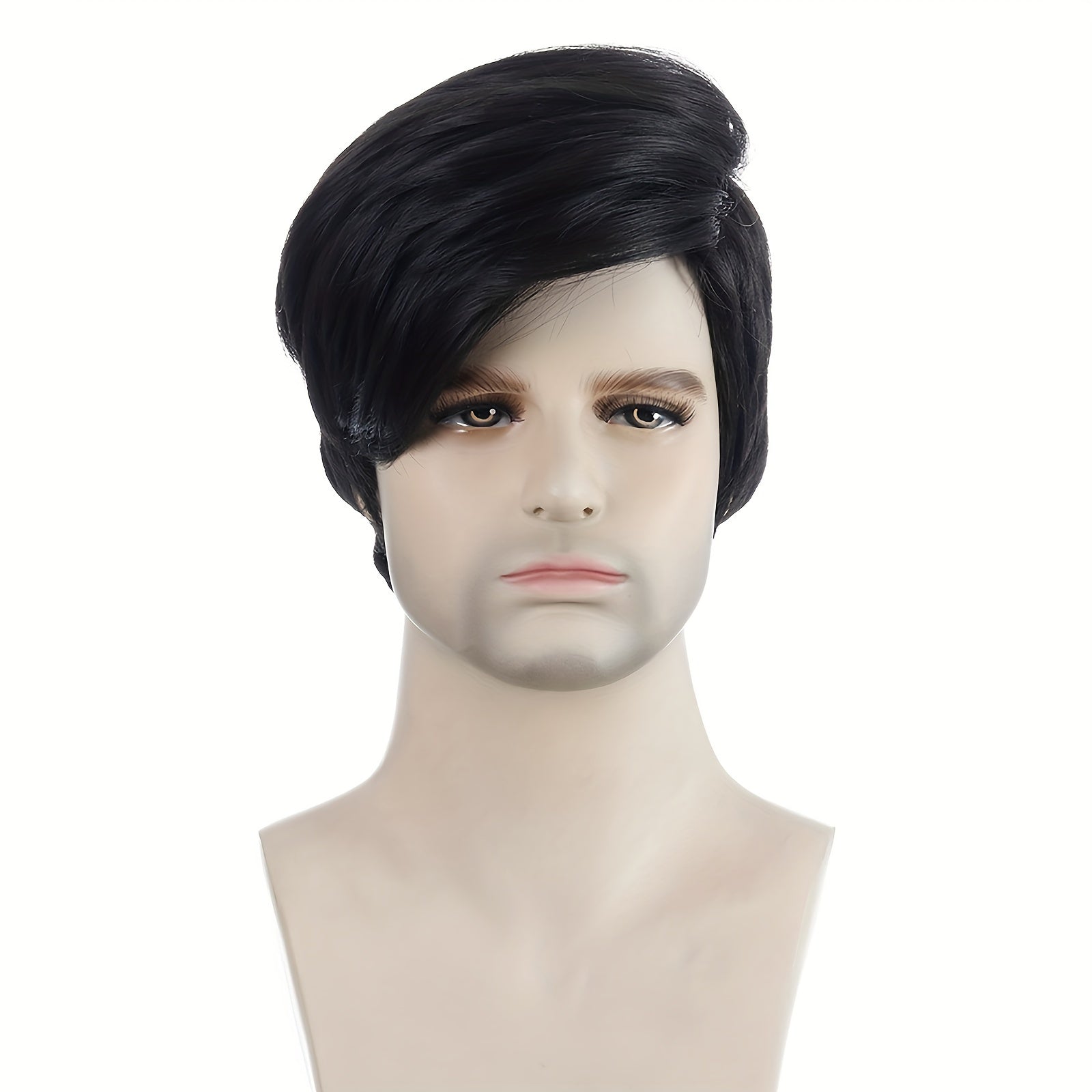 Men's Synthetic Short Wig Heat Resistant Silk Wig + Hair Net
