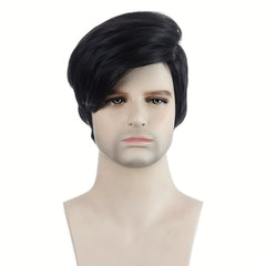 Men's Synthetic Short Wig Heat Resistant Silk Wig + Hair Net