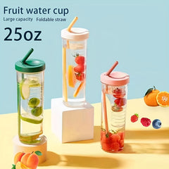 25oz Reusable Water Bottle w/ Straw for Sports Gym & Outdoor Adventures
