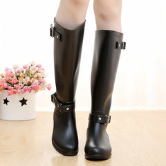 High Top Waterproof Rain Boots Women's Motorcycle Boots