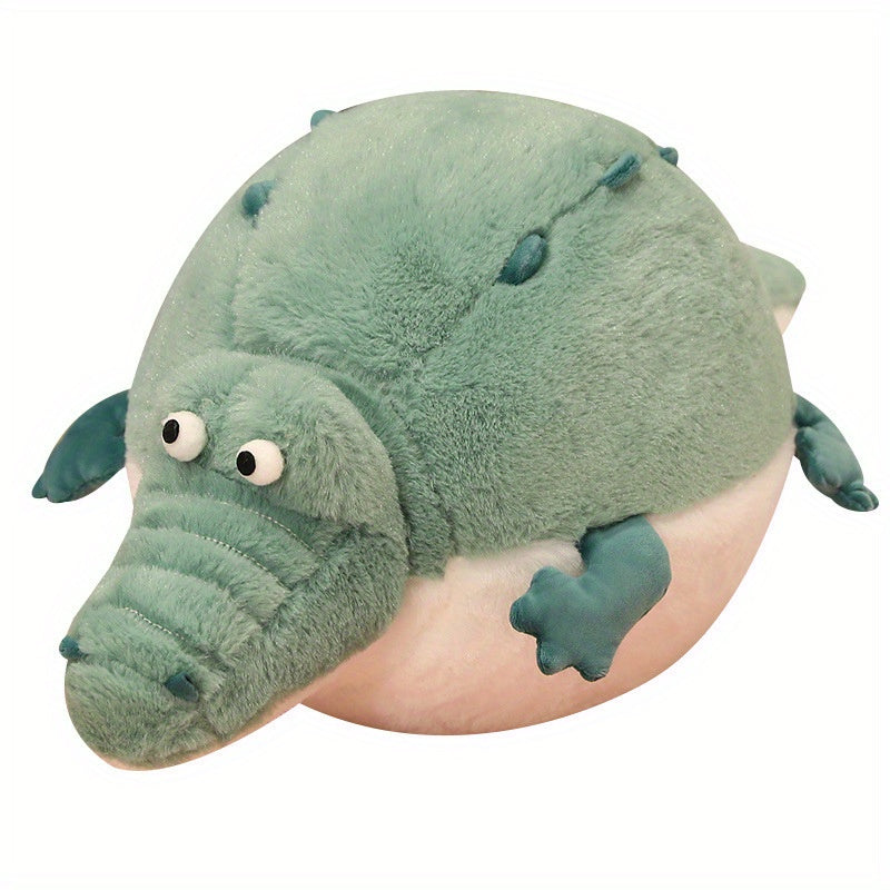 Chubby Green Crocodile Plush Toy with Drum Belly Soft Stuffed Animal S
