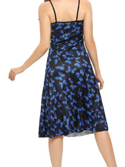 Butterfly Print Nightdress Casual Crew Neck Spaghetti Strap Sleep Dress