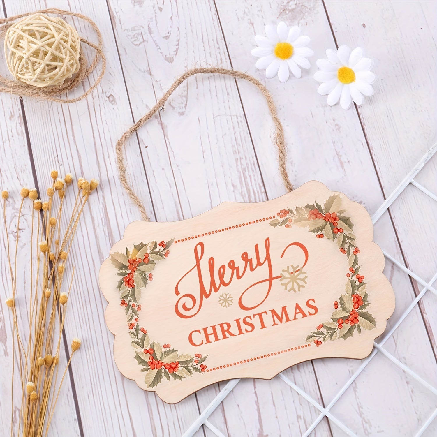 10pcs Wood Crafts Blanks DIY Hanging Decorations for Halloween & Christmas