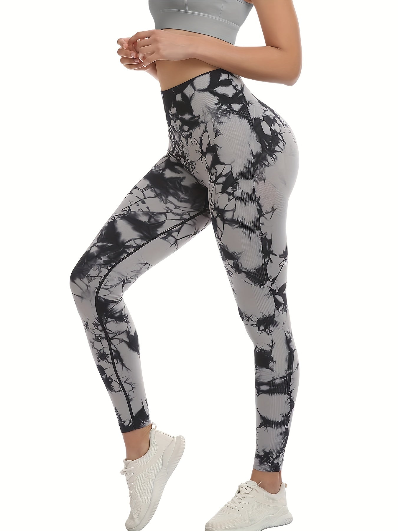 3pcs Tie Dye High Waist Butt Lifting Yoga Leggings Women's Activewear