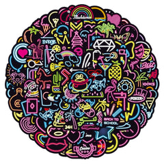 100pcs Neon Vinyl Stickers Water Bottle Pack Laptop Phone Skateboard