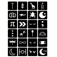 20 Sheets Tattoo Stencil Kit Reusable Airbrush Temporary Tattoos Stencils