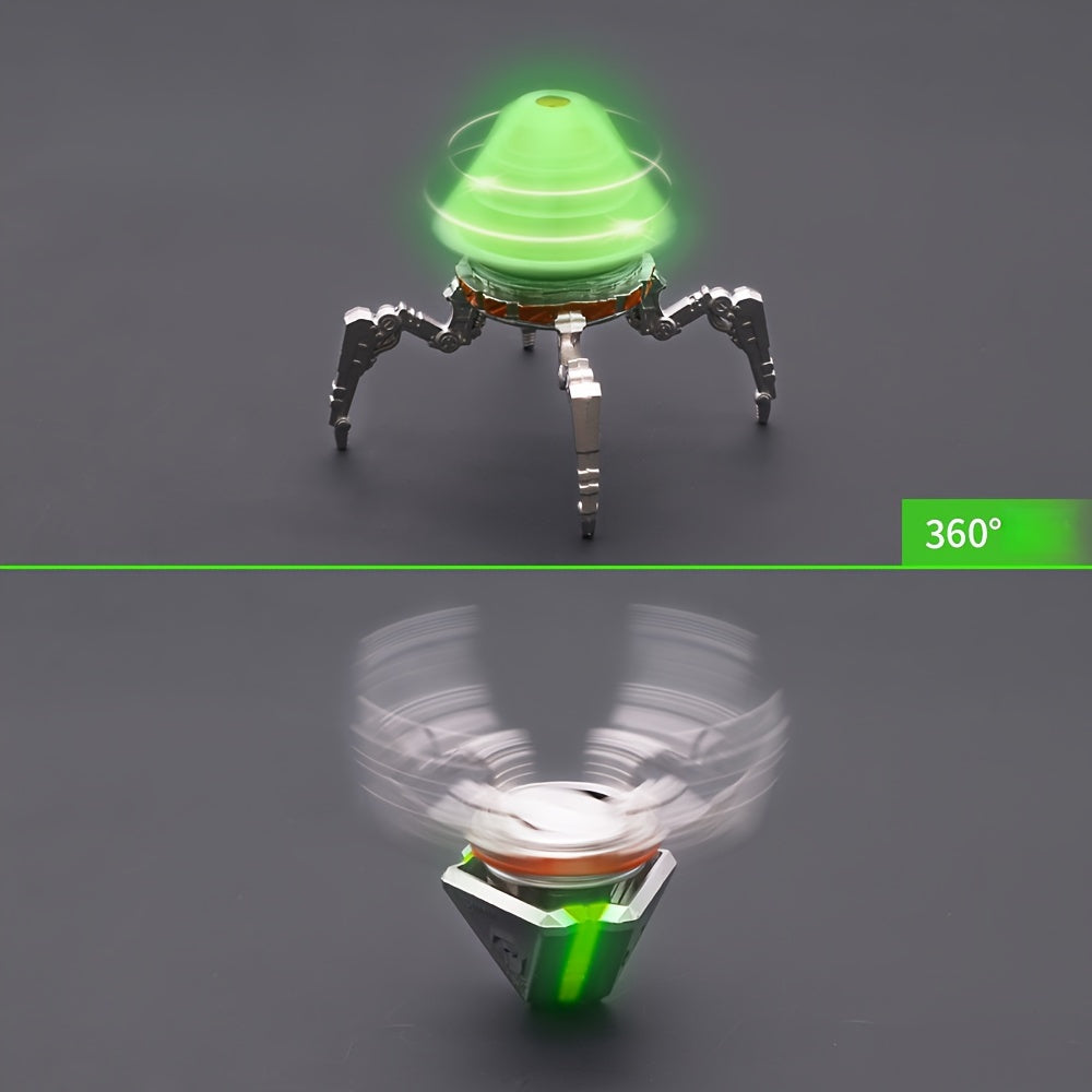 Spider Robot Luminous Spinning Top Toy Halloween Christmas Gift