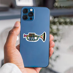 Colorful Trumpet Vinyl Stickers Durable Adhesive for Music Lovers