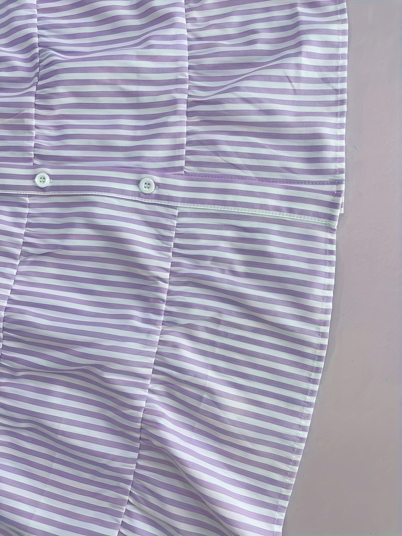 Stripe Print Long Sleeve Smock Shirt Dress