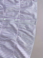 Stripe Print Long Sleeve Smock Shirt Dress