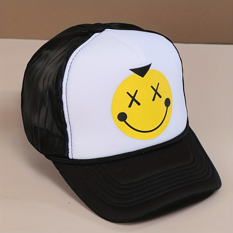 Happy Face Pattern Baseball Cap Dad Hat Adjustable Snapback