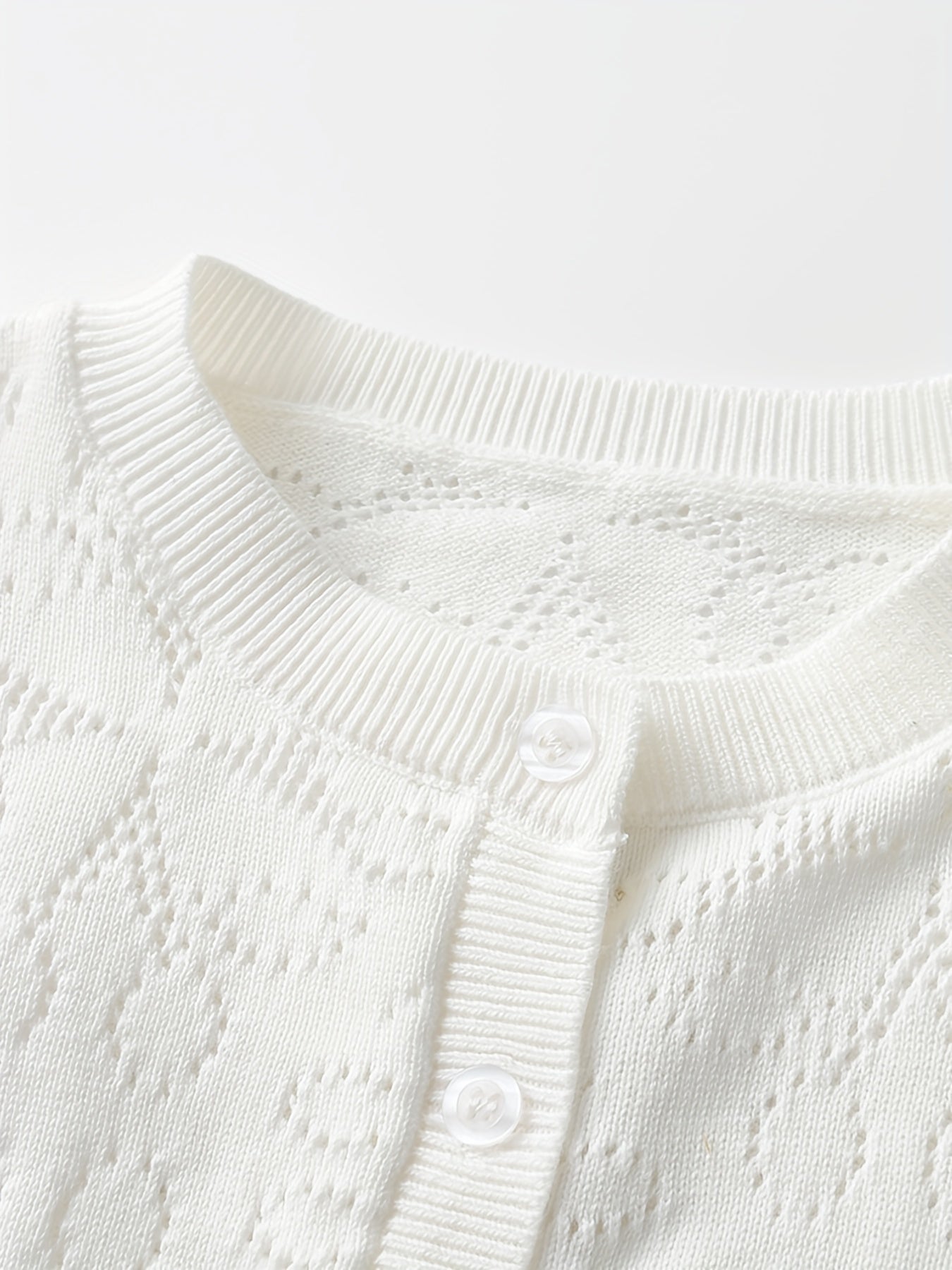 Girls' Flower Jacquard Knit Cardigan Top