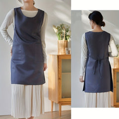 Adjustable Dress Style Apron with Pockets for Chef Gardening Cooking Baking