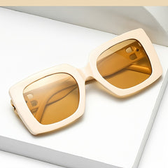 Vintage Square Sunglasses Large Frame Glasses B Letter